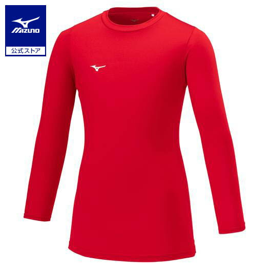 ミズノ公式 裏起毛インナーシャツ ジュニア チャイニーズレッド