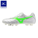 ミズノ公式 モレリアII JAPAN サッカー/フットボール ユニセックス スーパーホワイトパール×ネオングリーン