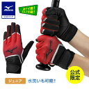 【ミズノ直営店限定】野球 初心者用 バッティンググローブ ジュニア ディアルーキー 両手用 少年軟式 エントリーモデル 小学生 子供 草野球 レッド ブラック ...