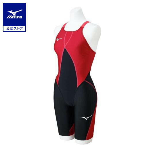 ミズノ公式 競泳用GX・SONIC DUAL ハーフスーツ レディース ブラック×レッド