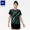 ミズノ公式 ゲームシャツ 卓球 レディース ブラック×ブルー