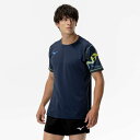 ミズノ公式 N-XTプラクティスシャツ 半袖 バレーボール ユニセックス ドレスネイビー×ライム