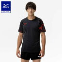 ミズノ公式 N-XTプラクティスシャツ 半袖 バレーボール ユニセックス ブラック×レッド