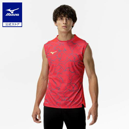 ミズノ公式 フィールドシャツ ノースリーブ ユニセックス ポピーレッド クリアランス