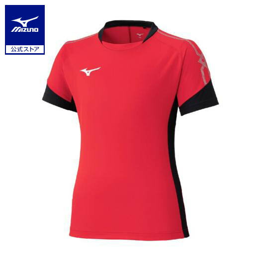 ミズノ公式 フィールドシャツ ジュニア チャイニーズレッド×ブラック