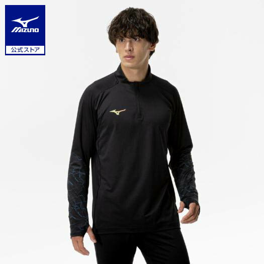 【楽天スーパーSALE割引】ミズノ公式 トレーニングトップ ハーフジップ ユニセックス ブラック クリアランス