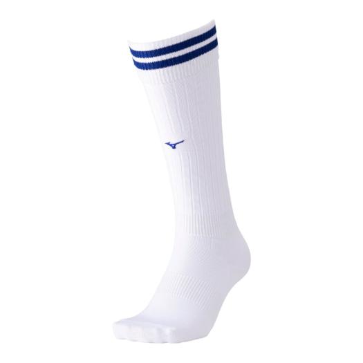 ミズノ公式 ミズノサッカーストッキング ユニセックス ホワイト×ブルー