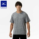 ミズノ公式 ナビドライTシャツ 半袖/杢調 メンズ ライトグレー杢×ライトグレー
