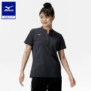 ミズノ公式 ソフトドライヘンリーネックTシャツ レディース グラファイトネイビー