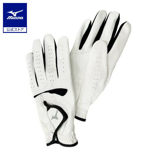 ミズノ公式 手袋COMFYGRIP 両手 パークゴルフ メンズ ホワイト×ブラック