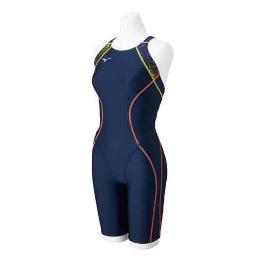 ミズノ公式 競泳用ハーフスーツ マスターズバック レディース ネイビー×イエロー クリアランス
