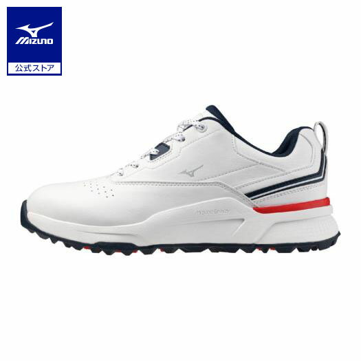 ミズノ公式 ハザードエナジー ゴルフ/防水 メンズ オフホワイト×ネイビー×レッド