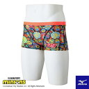 ミズノ公式 競泳練習用【ミニオン】ショートスパッツ ジュニア ファイアリーコーラル