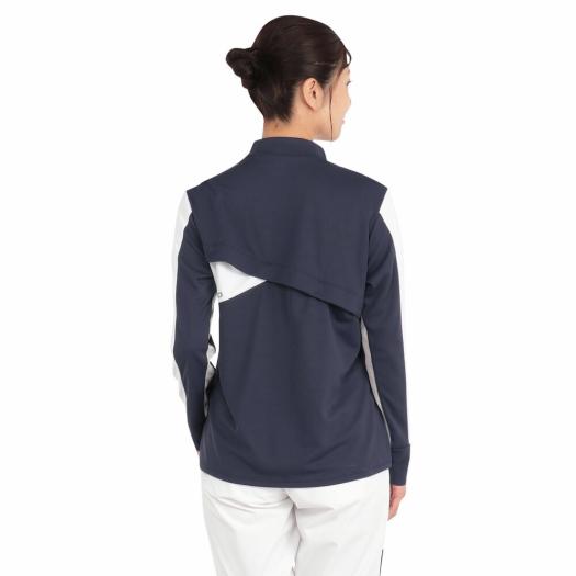 ミズノ公式 【遮熱素材/接触冷感】ソーラーカットアイスタッチベンチレーション長袖シャツ レディース ネイビー クリアランス