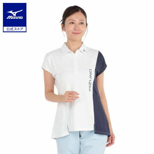 ミズノ公式 【遮熱素材/接触冷感】ソーラーカットアイスタッチフリルテイル半袖シャツ レディース ホワイト クリアランス