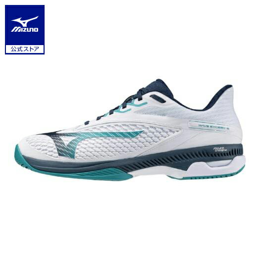 ミズノ公式 【オールコート用】ウエーブエクシード 6 WIDE AC ユニセックス ホワイト×ネイビー