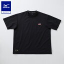 ミズノ公式【モレリア】ルビーレッド ワッペンTシャツ ユニセックス ブラック×ルビーレッド