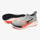 ミズノ公式 MIZUNO NEO ZEN ランニング メンズ グレー×レッド×ブラック