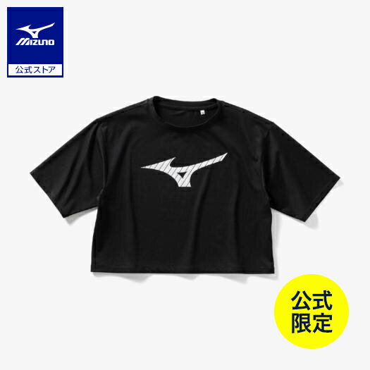 ミズノ公式 【ミズノ直営店限定】ビッグロゴクロップドTシャツ ワイドシルエット レディース ブラック