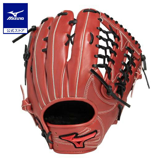 野球 グローブ 外野手用 軟式 ミズノ公式ウィルドライブ レッド IBE限定スペック サイズ14 ローズブラウン ブラック 大人 一般 草野球 高校 1AJGR33507