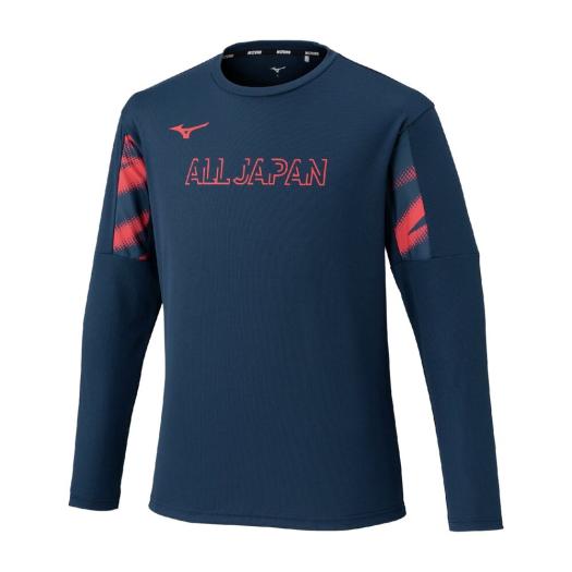 ミズノ公式 プラクティスシャツ 長袖/ラケットスポーツ ユニセックス ネイビー