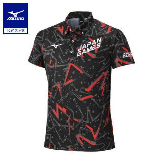 ミズノ公式 2025国スポ限定ポロシャツ ユニセックス ブラック