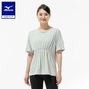 ミズノ公式 ストレッチスムースTシャツ レディース クラウドグレー