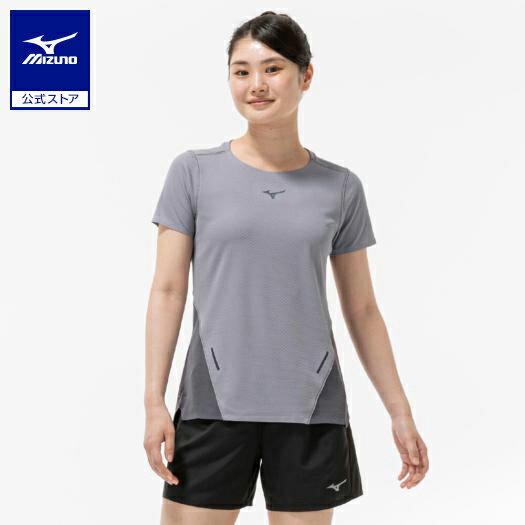 ミズノ公式【汗処理/通気】ドライエアロフロープレミアムTシャツ レディース クイックシルバー