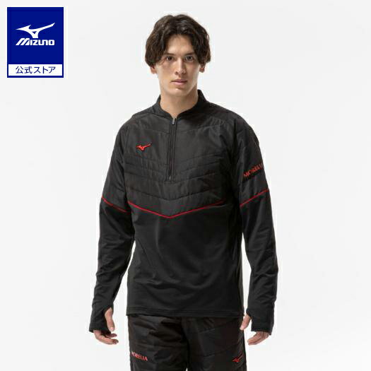 ミズノ公式【吸湿発熱/モレリア】ハイブリッドトレーニングトップ ユニセックス ブラック