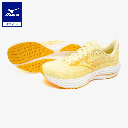  ミズノ公式 ウエーブライダー29 ランニング レディース ライトイエロー×ホワイト