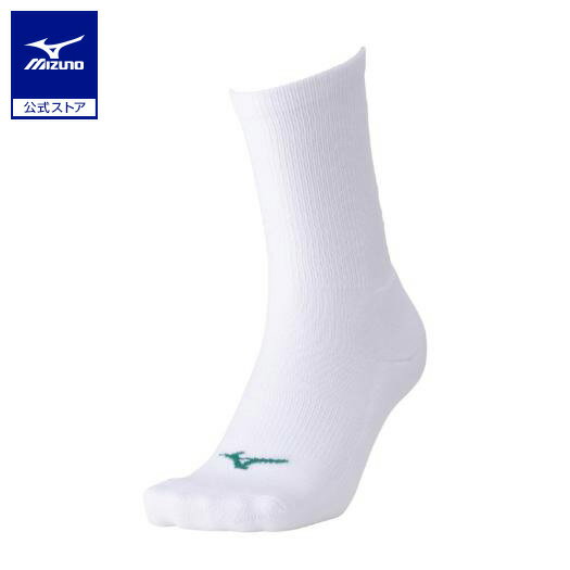 ミズノ公式 MZFB ロゴソックス ユニセックス ホワイト×ブルーグリーン