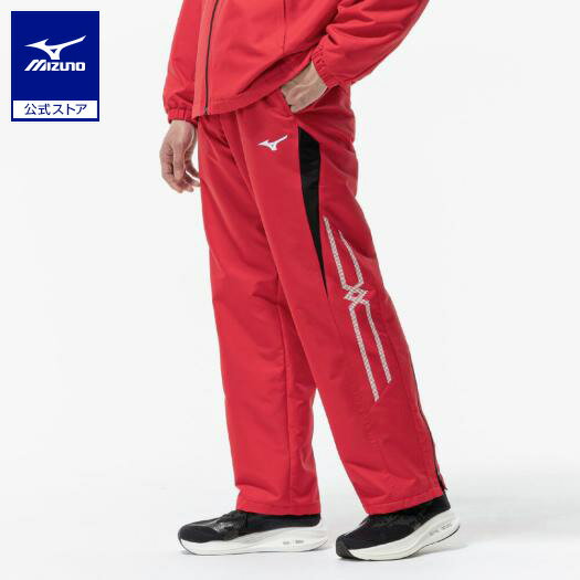 ミズノ公式【吸湿発熱】ブレスサーモウォーマーパンツ メンズ チャイニーズレッド×ブラック