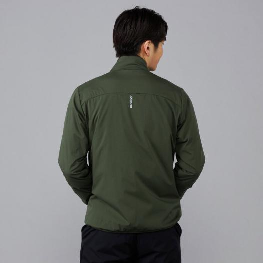 ミズノ公式 ゴルフウェア 秋冬 メンズ ネクスライトエアストレッチブルゾン 中綿 温かい 軽量 ストレッチ オリーブ