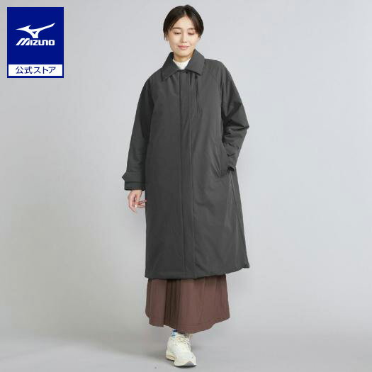 ミズノ公式【吸湿発熱】ブレスサーモパデットバルマカンコート レディース ピューターグレー
