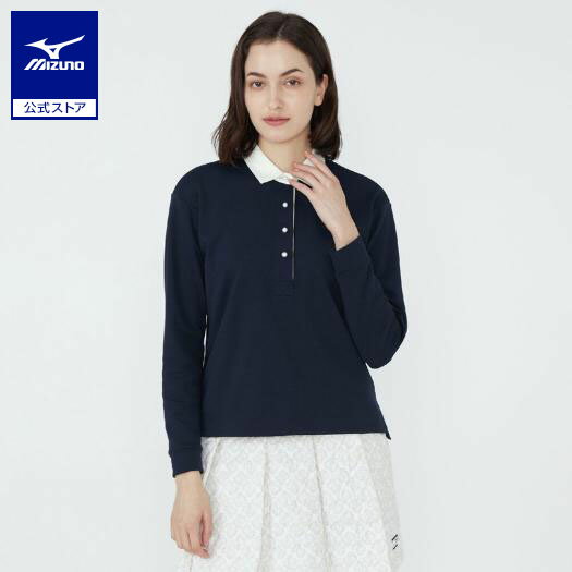 ミズノ公式【MGFコレクション】ボクシーラガーシャツ レディース ネイビー