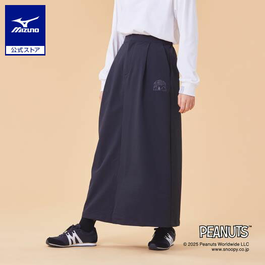 ミズノ公式 【PEANUTS】ストレッチナイロンスカート レディース ブラック