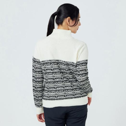 ミズノ公式 【吸湿発熱】ブレスサーモツイードハイネックセーター レディース オフホワイト