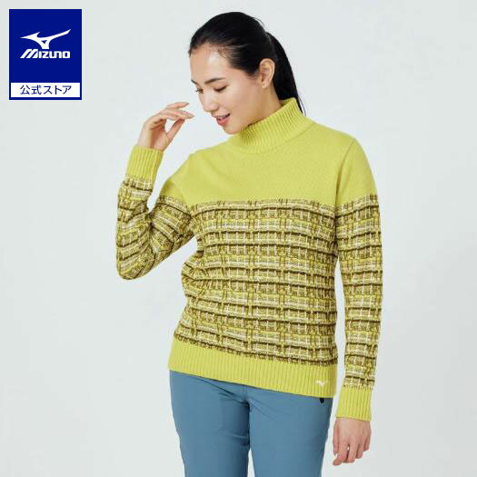 ミズノ公式 【吸湿発熱】ブレスサーモツイードハイネックセーター レディース イエロー