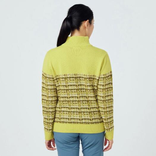 ミズノ公式 【吸湿発熱】ブレスサーモツイードハイネックセーター レディース イエロー