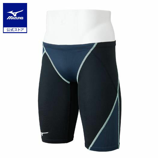 ミズノ公式【GX・SONIC STREAM】競泳用ハーフスパッツ メンズ ブラック×チャコール