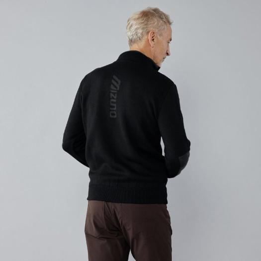 ミズノ公式 MIZUNOハーフジップアップセーター メンズ ブラック