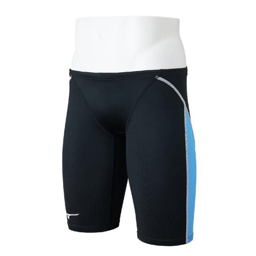 ミズノ公式 【GX・SONIC STREAM】競泳用ハーフスパッツ ジュニア ブラック×サックス