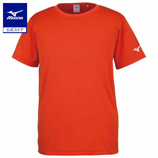 ミズノ公式 Tシャツ 袖ランバードロゴ ユニセックス フレイムオレンジ