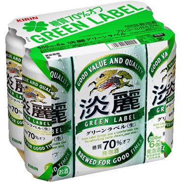 キリン淡麗グリーンラベル　500ML6缶パック