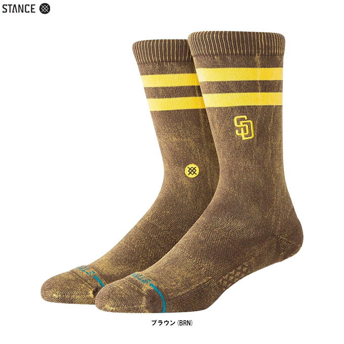 ◆メール便対応商品◆STANCE（スタンス）ROTATION SDP（A555A26RSD）（野球/ベースボール/トレーニング/スポーツ/ランニング/カジュアル/ソックス/靴下/MLB/メジャーリーグ/サンディエゴ・パドレス/男性用/メンズ）