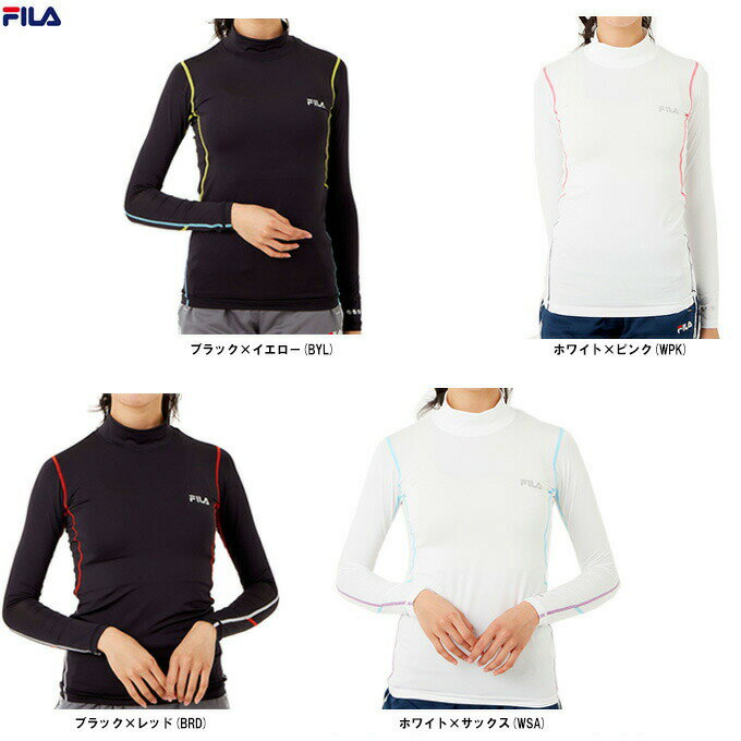 ◆メール便対応商品◆FILA（フィラ）接触冷感ハイネックコンプレッションウェア（411400）（スポーツ/トレーニング/インナー/着圧/ウエア/吸汗速乾/UVカット/女性用/レディース）