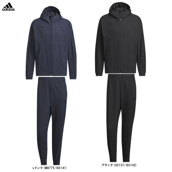 adidas（アディダス）24/7 デニム ストレッチウーブン トラックジャケット パンツ 上下セット（JSY31/JSY32）（スポーツ/トレーニング/ランニング/フードあり/ウェア/長袖/男性用/メンズ）