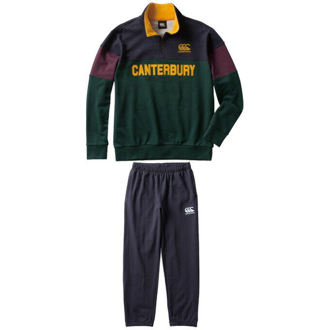 Canterbury（カンタベリー）フレックスウォームコントロール ジップアップスウェット パンツ 上下セット（RA49611/RA19614）（ラグビー/ラガー/スポーツ/トレーニング/プラクティス/男性用/メンズ）