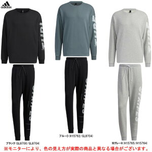 adidas（アディダス）WORDING クルーネックスウェット パンツ 上下セット（24810/24823）（スポーツ/トレーニング/フィットネス/ランニング/カジュアル/ウェア/パンツ/部屋着/男性用/メンズ）