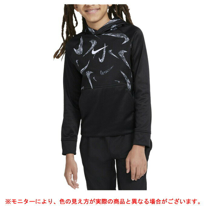 NIKE（ナイキ）YTH サーマ AOP プルオーバー L/S フーディ（CU8982）（スポーツ/トレーニング/ウェア/長袖/フードあり/パーカー/子供用/ジュニア/キッズ）